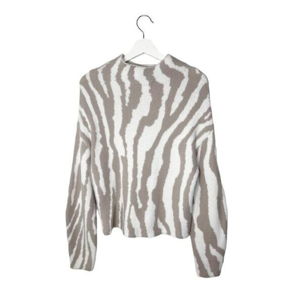 EXPRESS Zebra Print Mock Neck Sweater - Picture 5 of 7